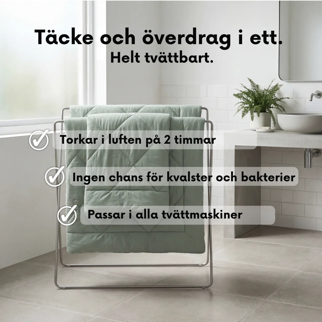 SovLugn® Täcke | Det snabbtorkande 2-i-1-täcket som gör sängkläder överflödiga.